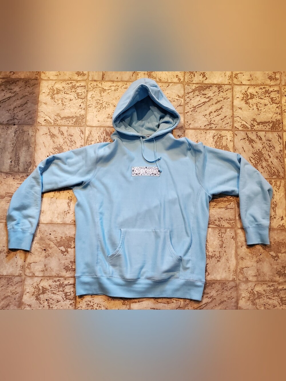 Supreme Bandana Sweartshirt Light Blue Size Large